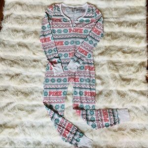 PINK Victoria’s Secret Christmas Onesie Pajamas